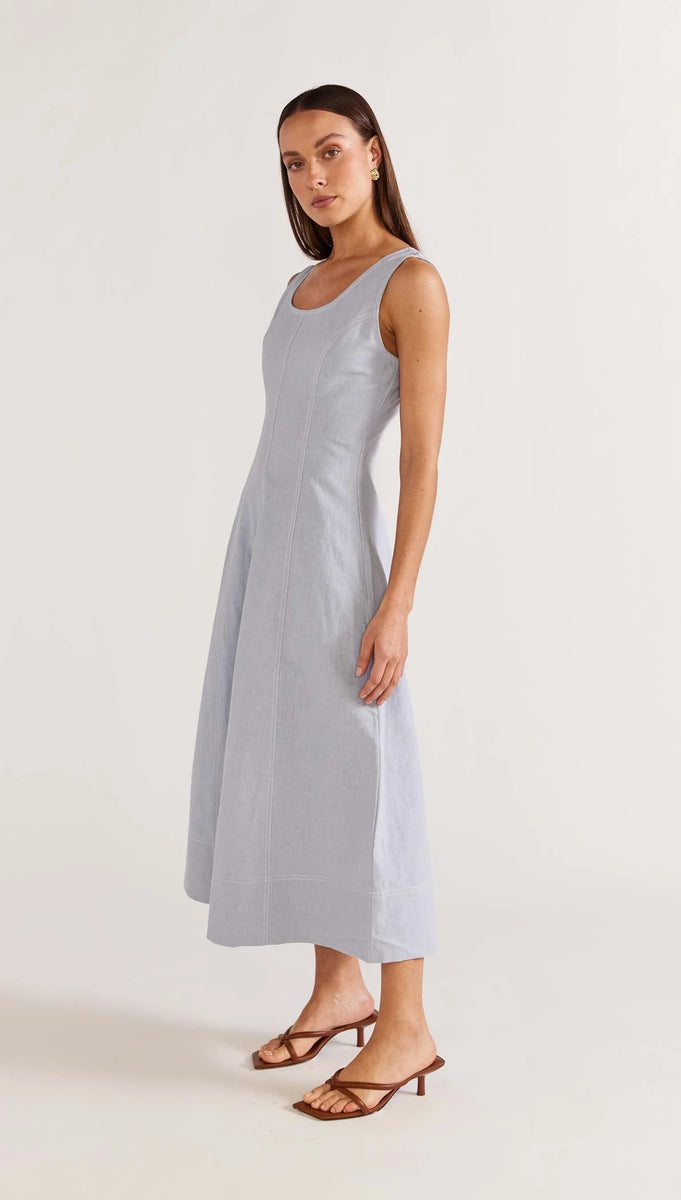 Harvest Midi Dress Sky Blue Hype Dunedin