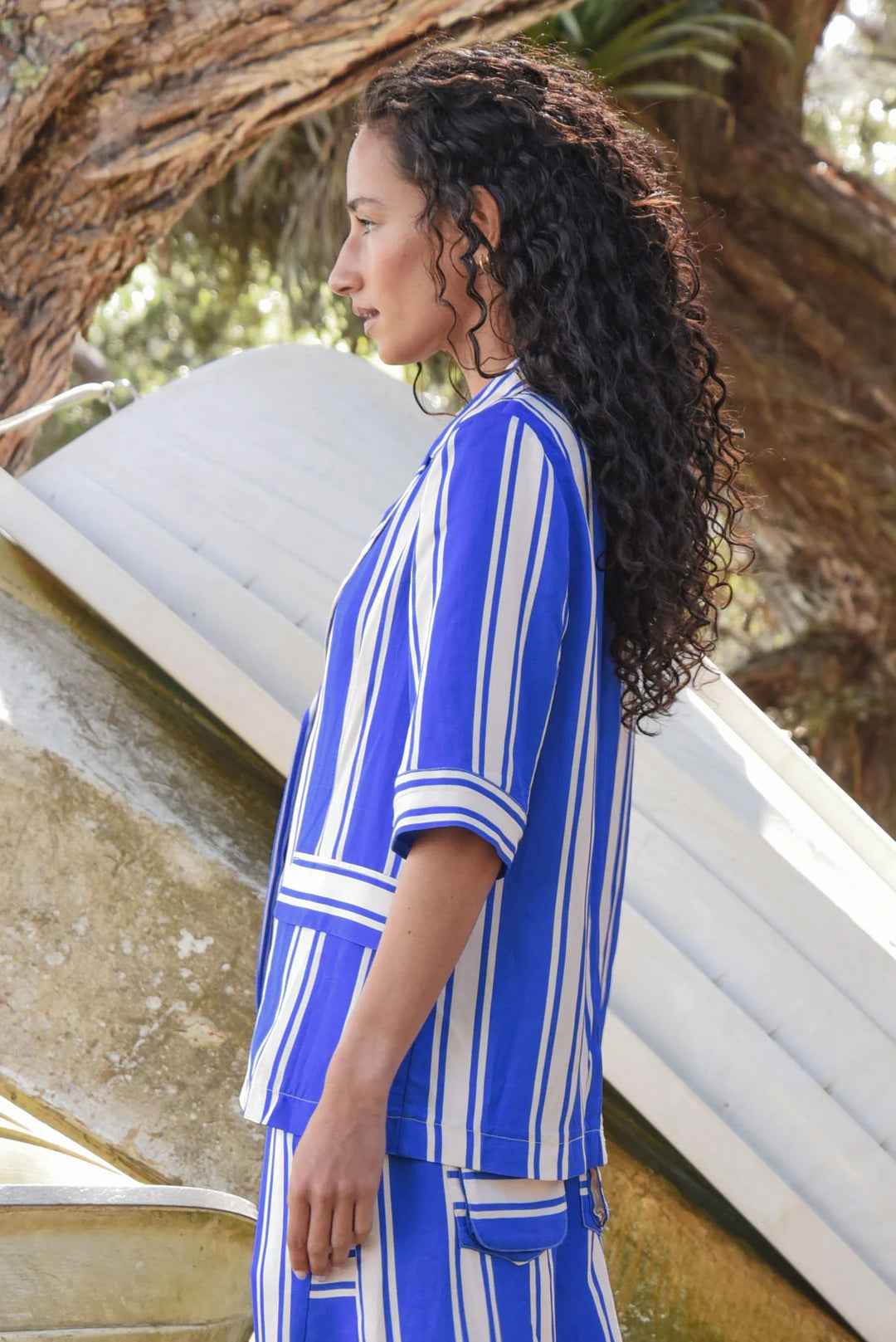 Blazing The Way Jacket | Blue/Ivory
