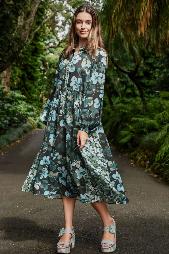 One For The Books Dress | Green Floral