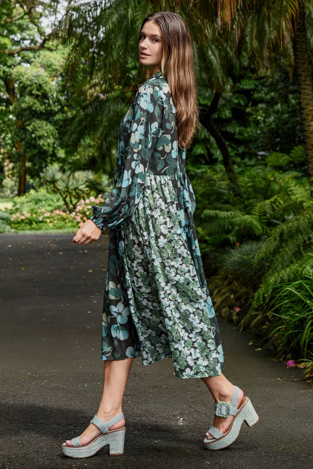 One For The Books Dress | Green Floral