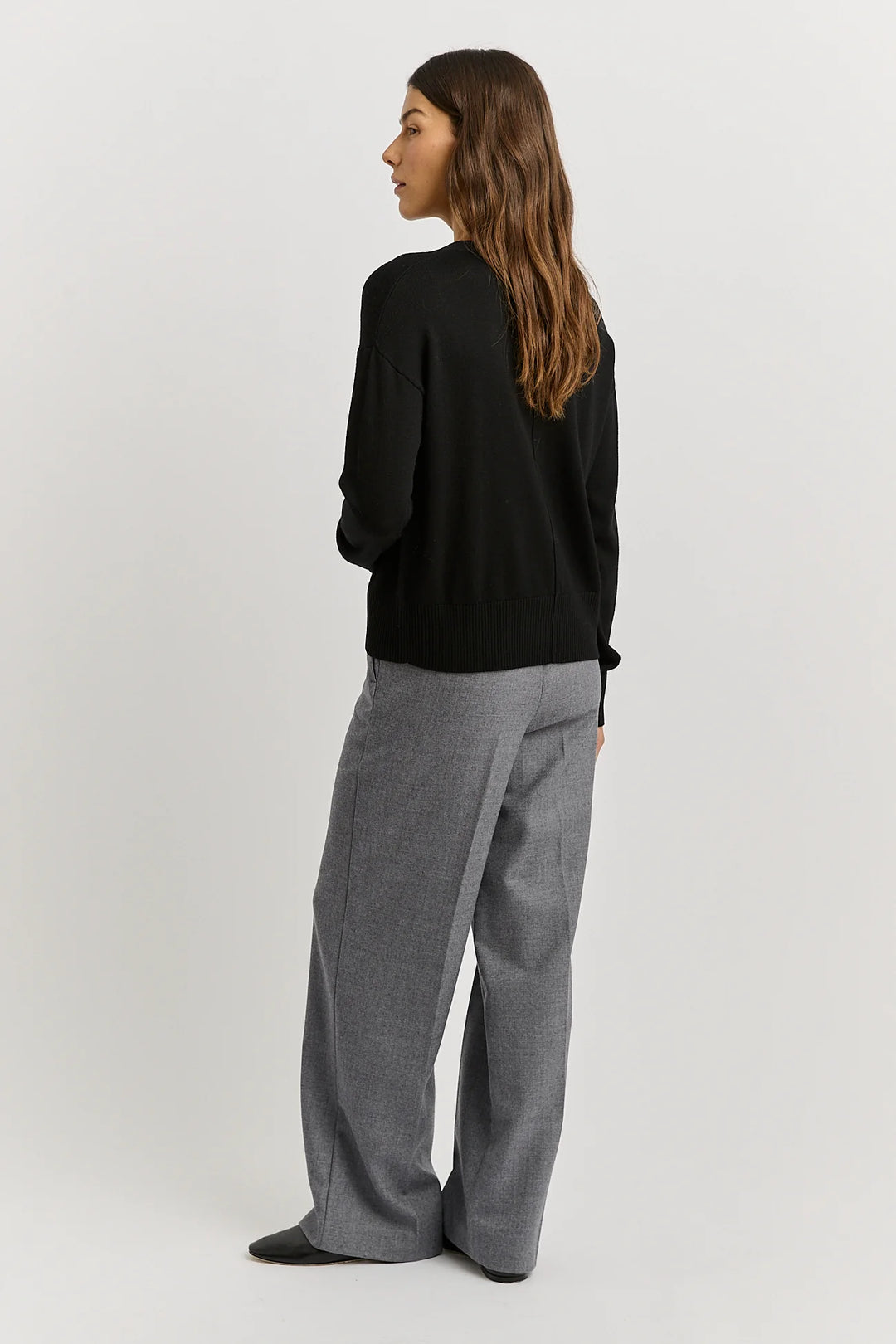 Fine Knit Cardigan | Black