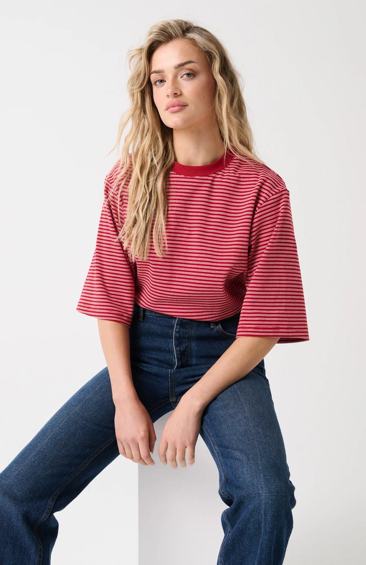 Hallie Tee | Red Stripe