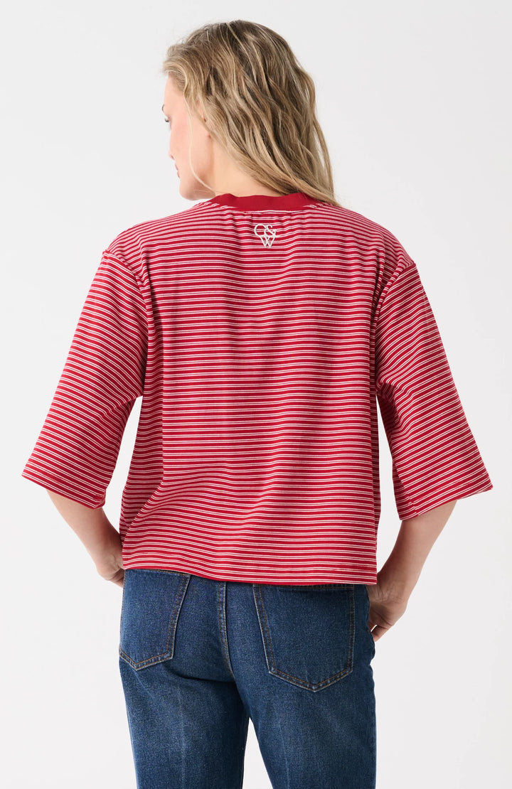 Hallie Tee | Red Stripe