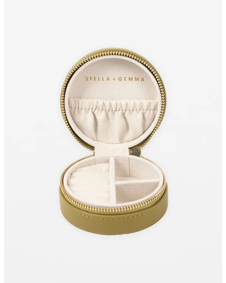 Jewellery Box Small Round | Khaki
