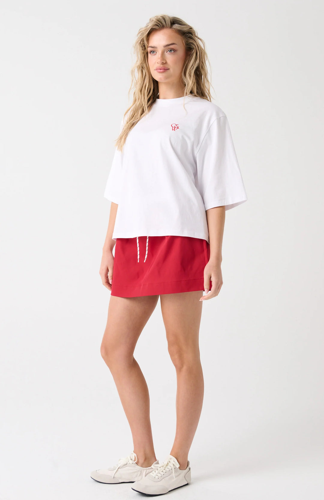 Hallie Tee | White/Red