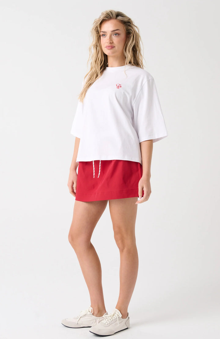 Hallie Tee | White/Red
