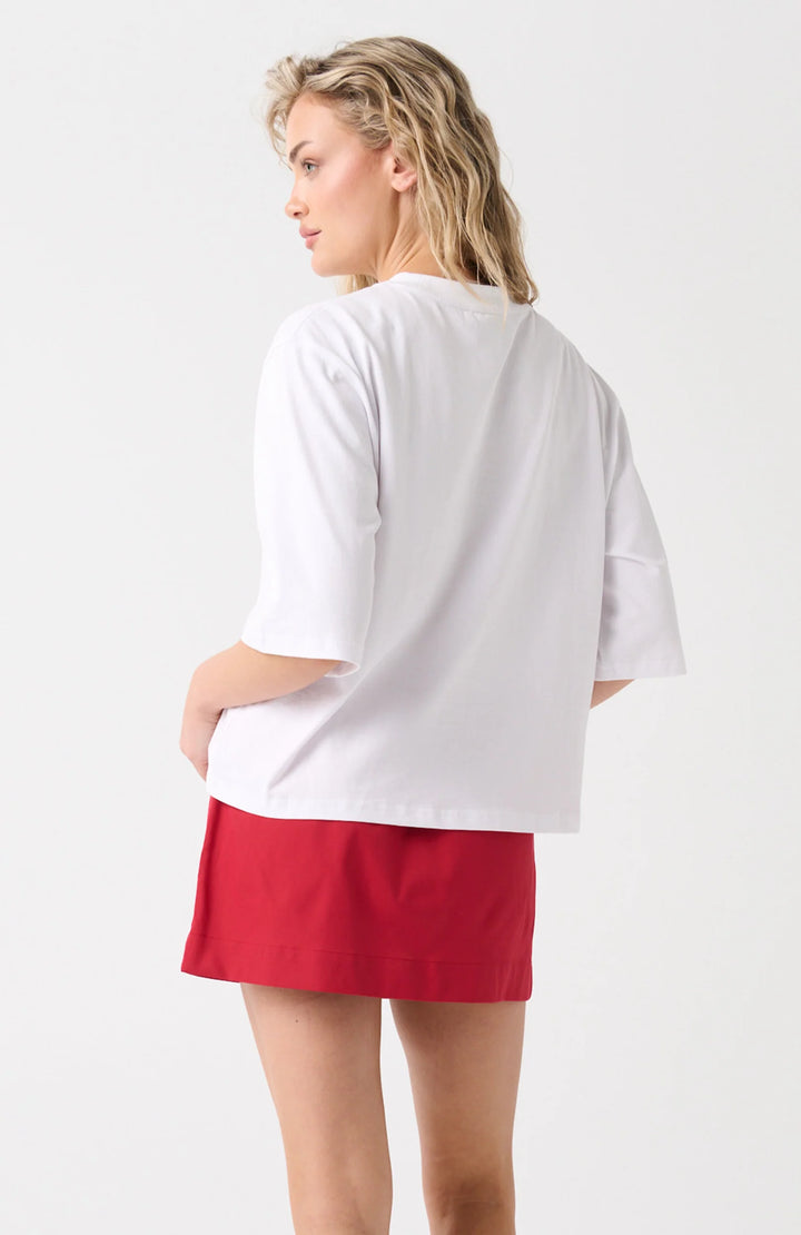 Hallie Tee | White/Red