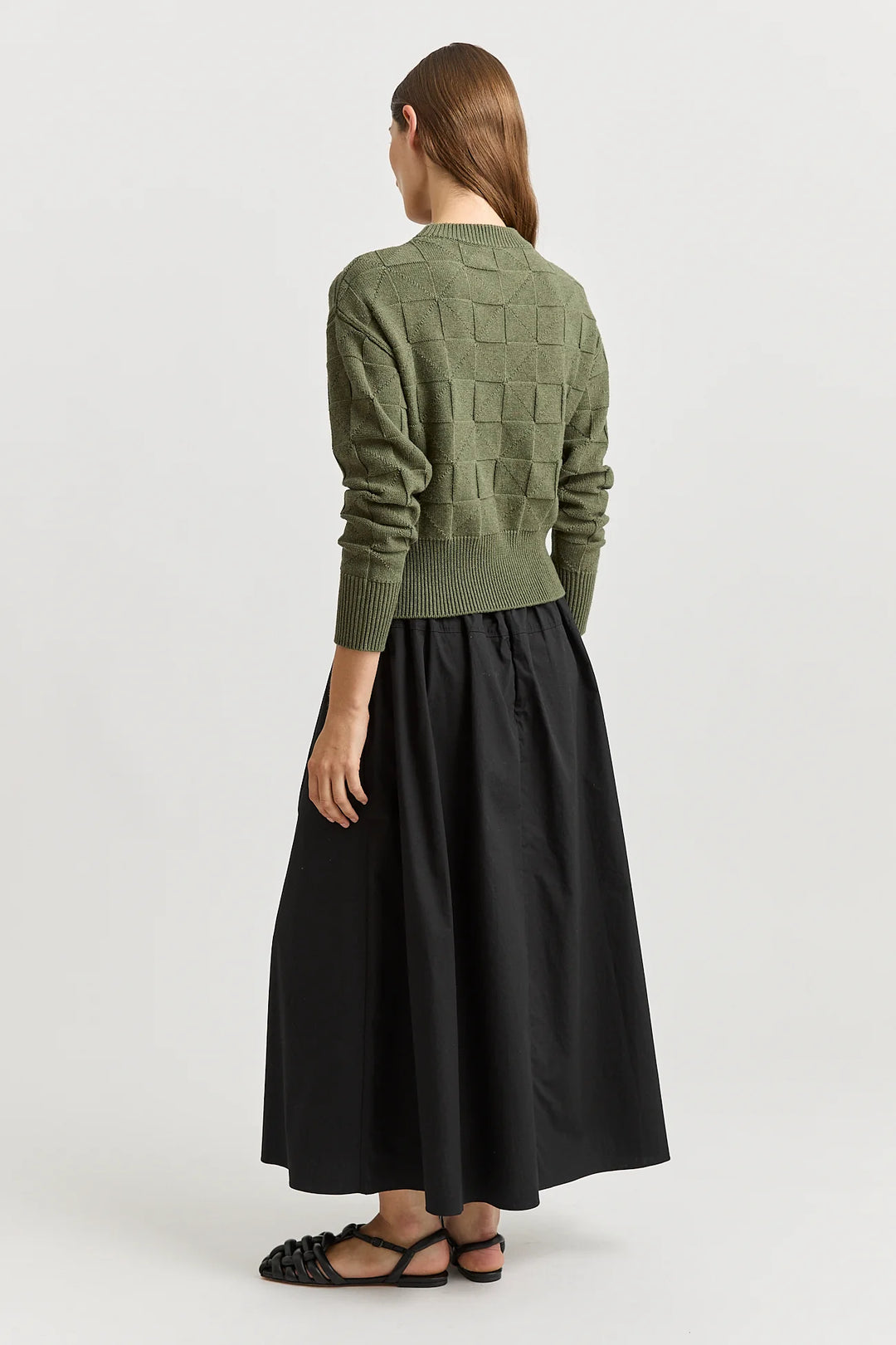 Tile Stitch Cardi | Olive