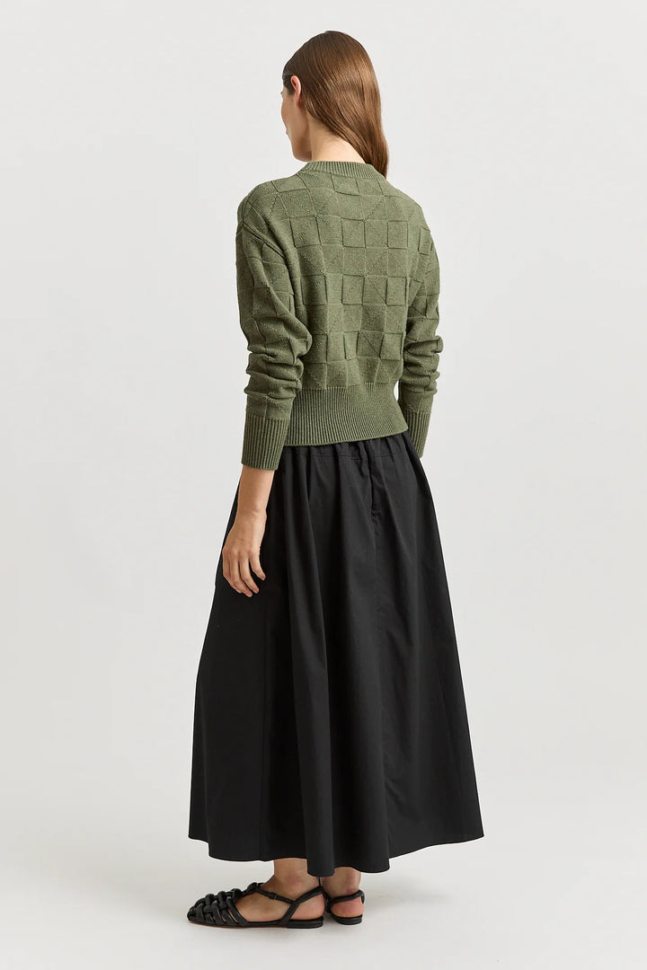 Tile Stitch Cardi | Olive