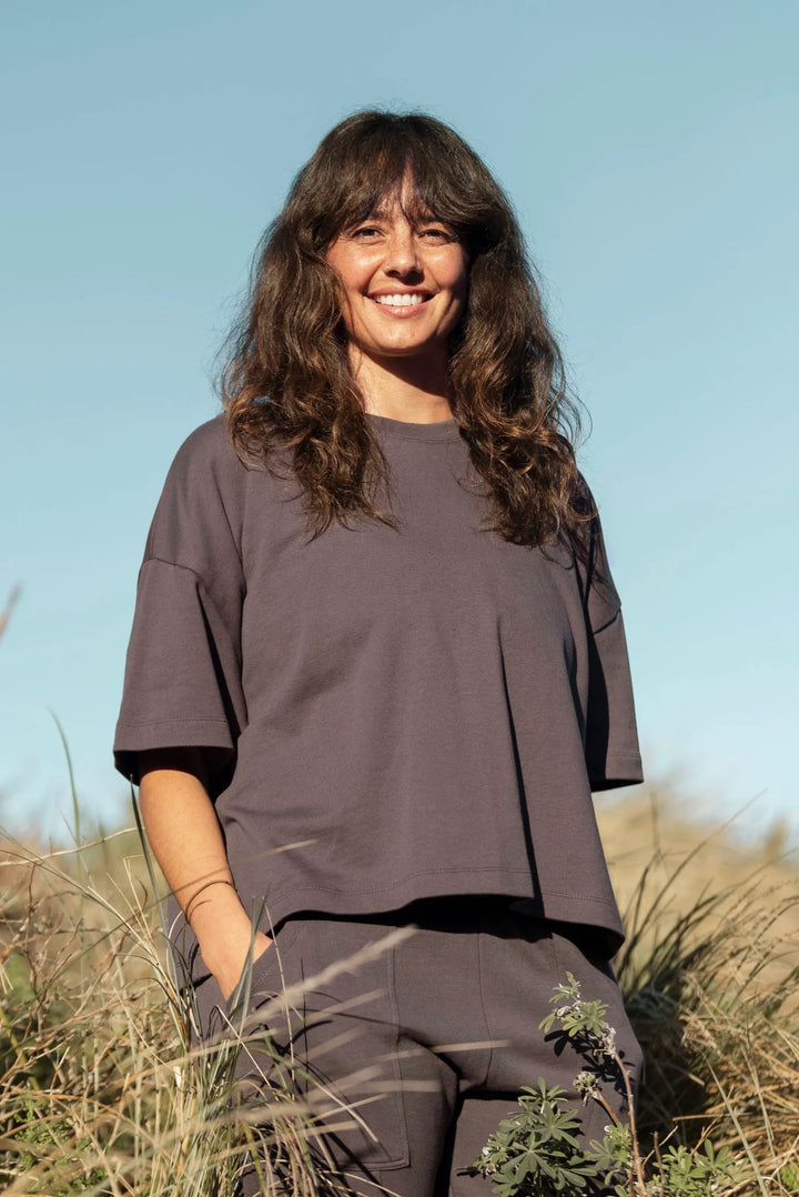 Joy Sweatshirt Tee | Charcoal