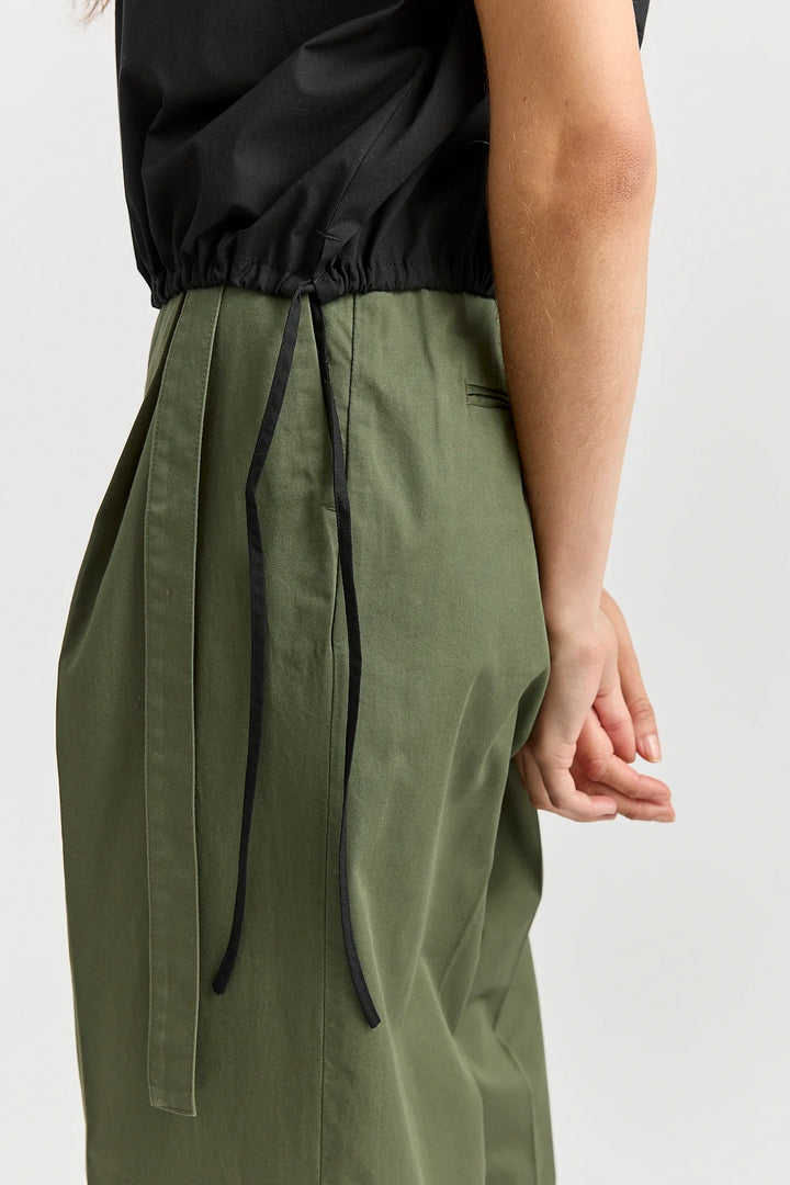 Cotton Drawstring Top | Black