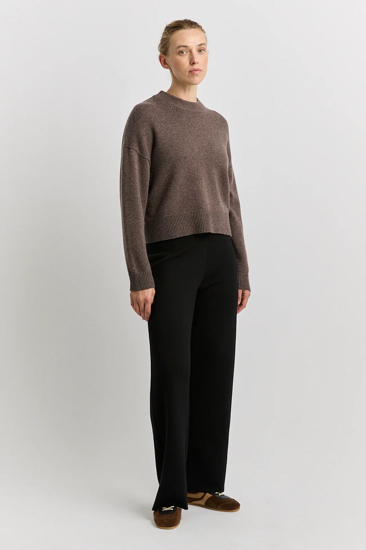 Drop Shoulder Crew | Mocha