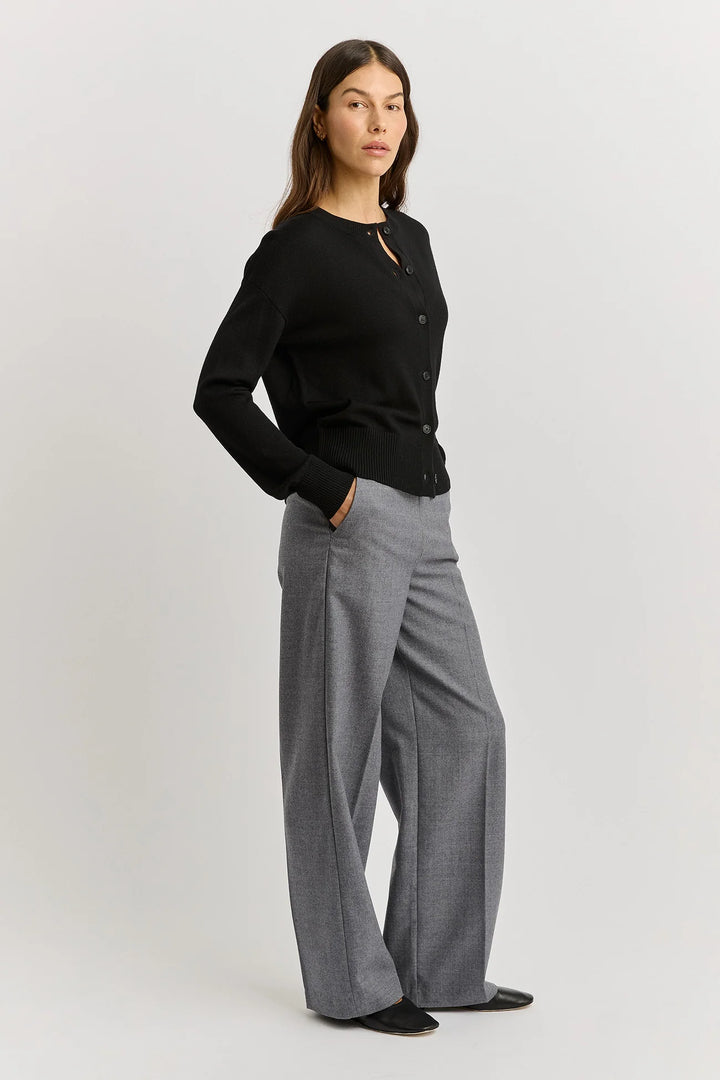 Fine Knit Cardigan | Black