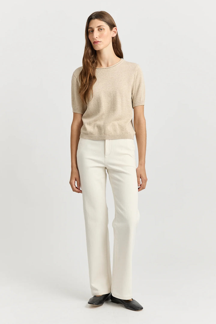 Short Sleeve  Knit Top | Jute