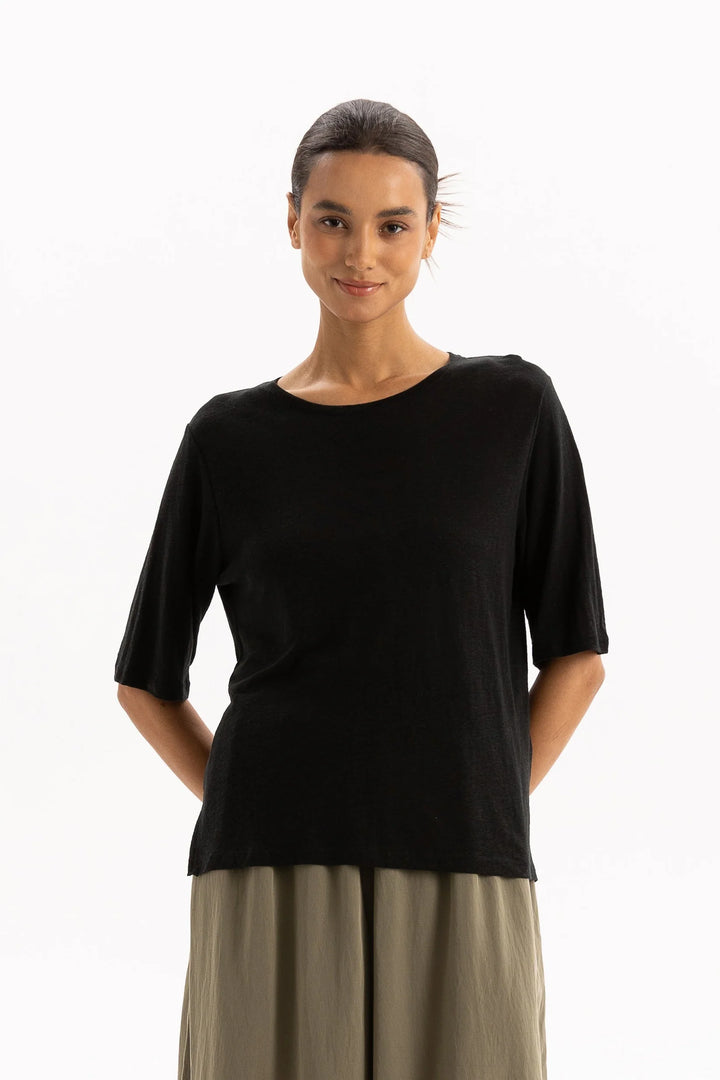 Linen Tee | Black