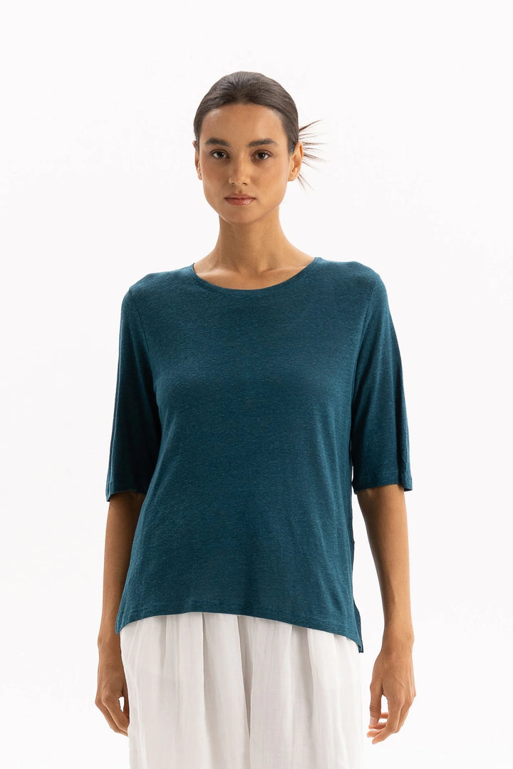 Linen Tee | Deep Sea