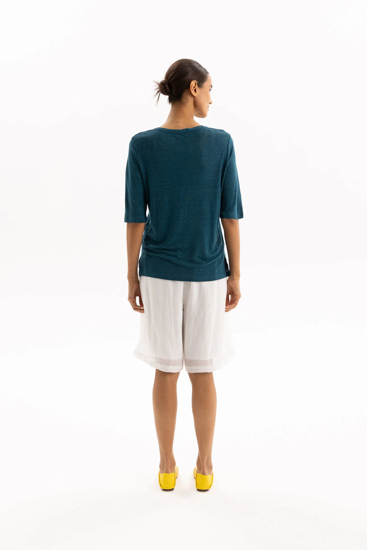 Linen Tee | Deep Sea