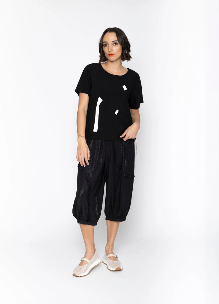 Dallas Top | Black/White Trim