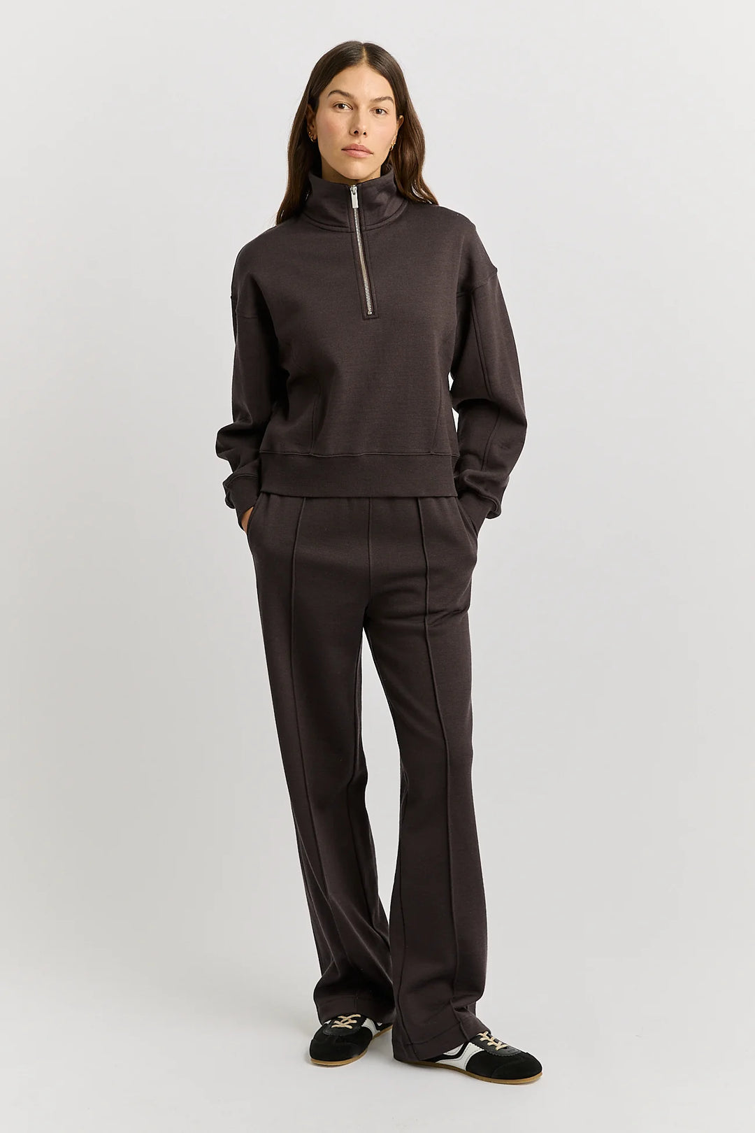 Lounge Cropped Zip Jumper | Date