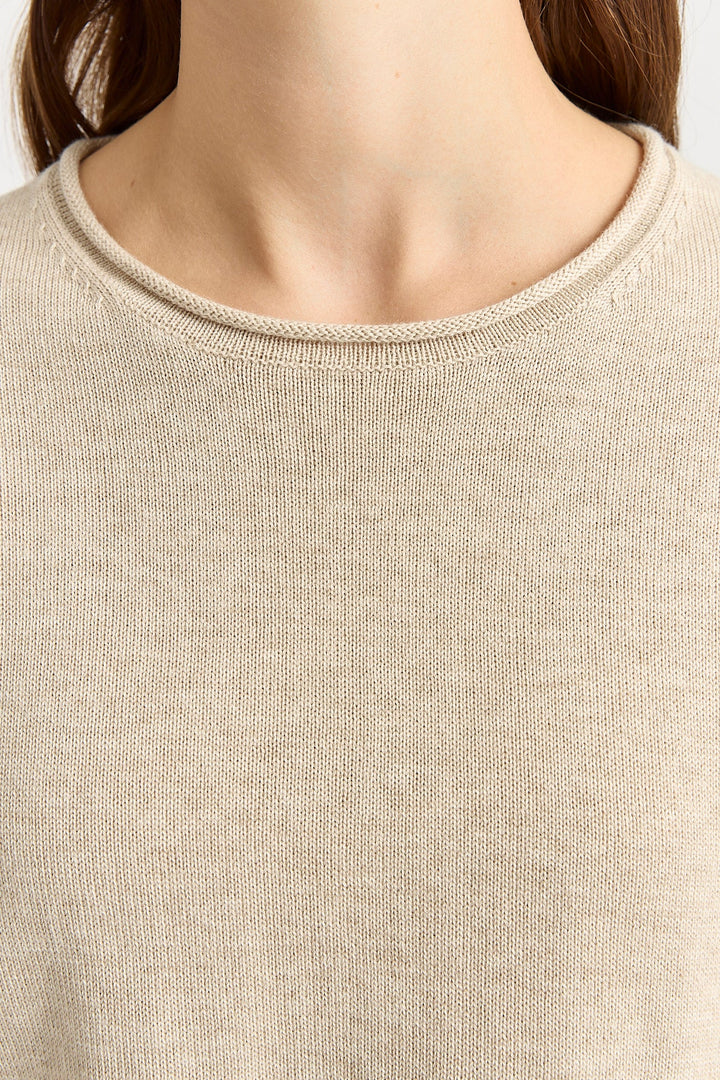 Short Sleeve  Knit Top | Jute