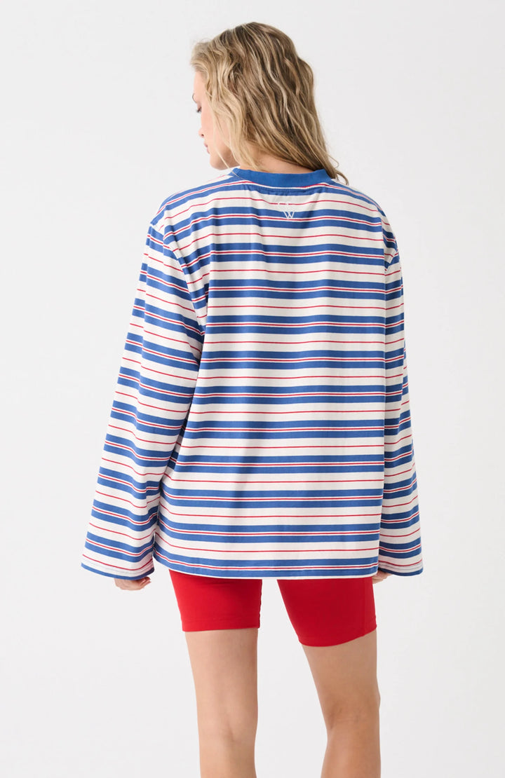Carter Long Sleeve | Red/Slate Stripe