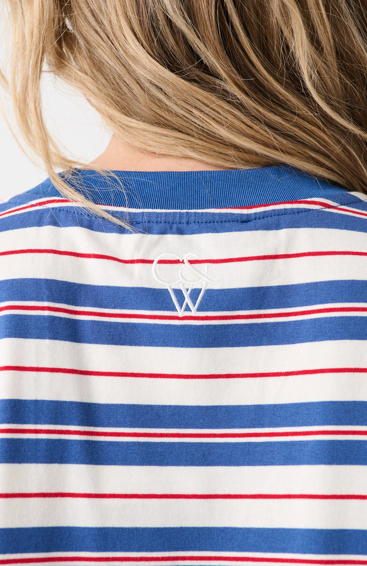 Carter Long Sleeve | Red/Slate Stripe