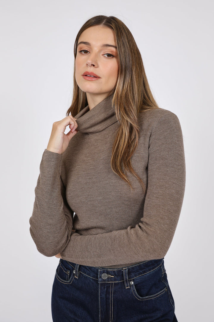Alto Merino Roll Neck | Mushroom