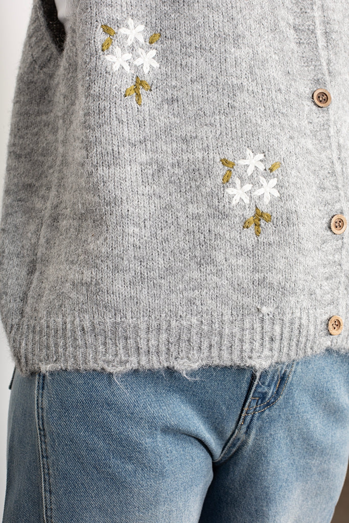 Maude Vest | Grey Flowers OSFM