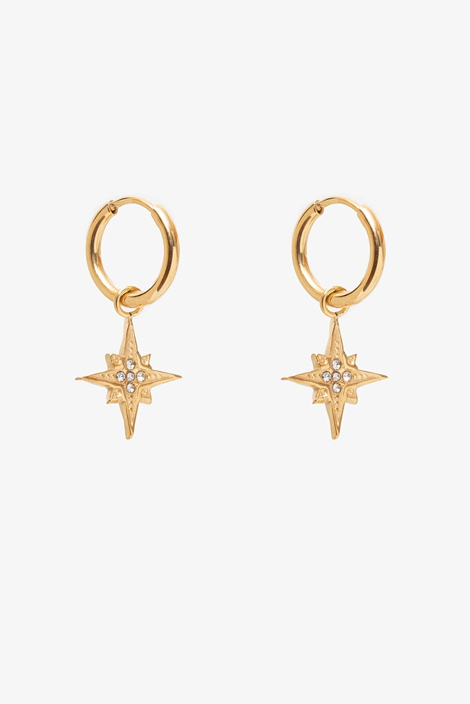 Stella Star Huggie Earrings | Gold