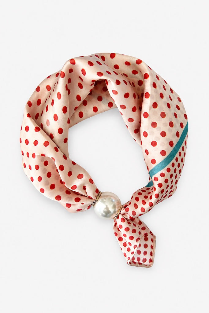 Pearl Fasten Necktie | Cherry Dot