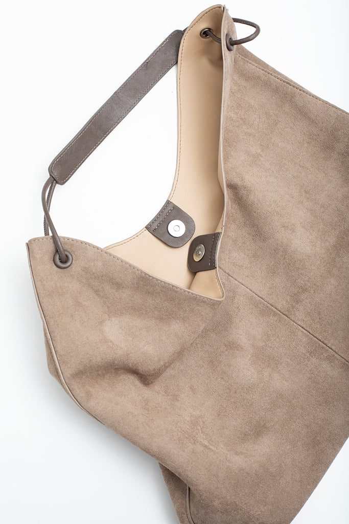 Classic Carry-All Shoulder Bag | Taupe Suedette