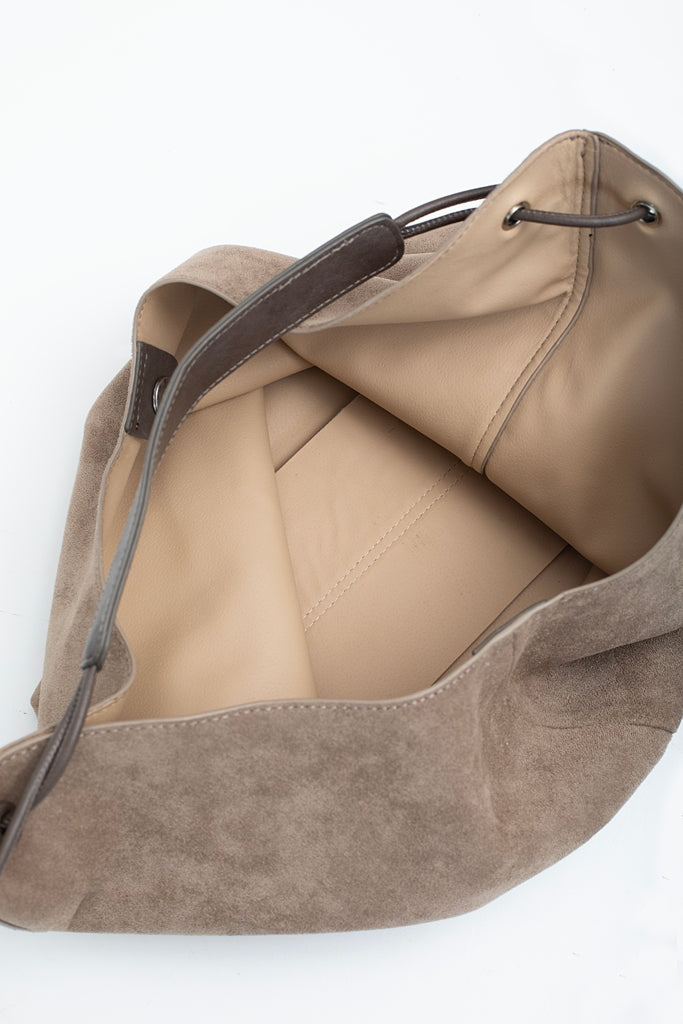Classic Carry-All Shoulder Bag | Taupe Suedette