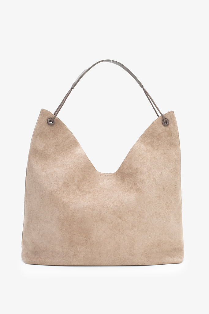 Classic Carry-All Shoulder Bag | Taupe Suedette