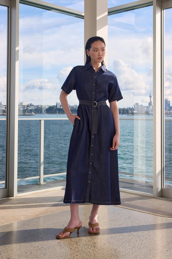 Axis Shirt Dress | Indigo