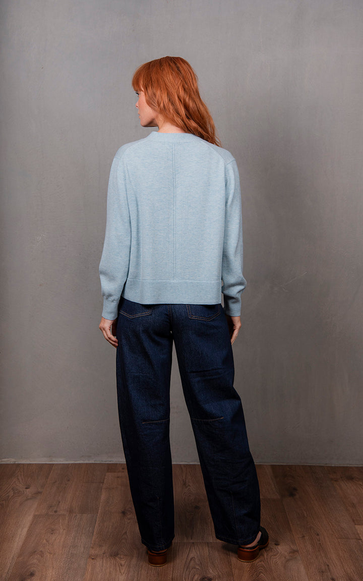 Vee Relaxed Cropped Cardi | Aquamarine