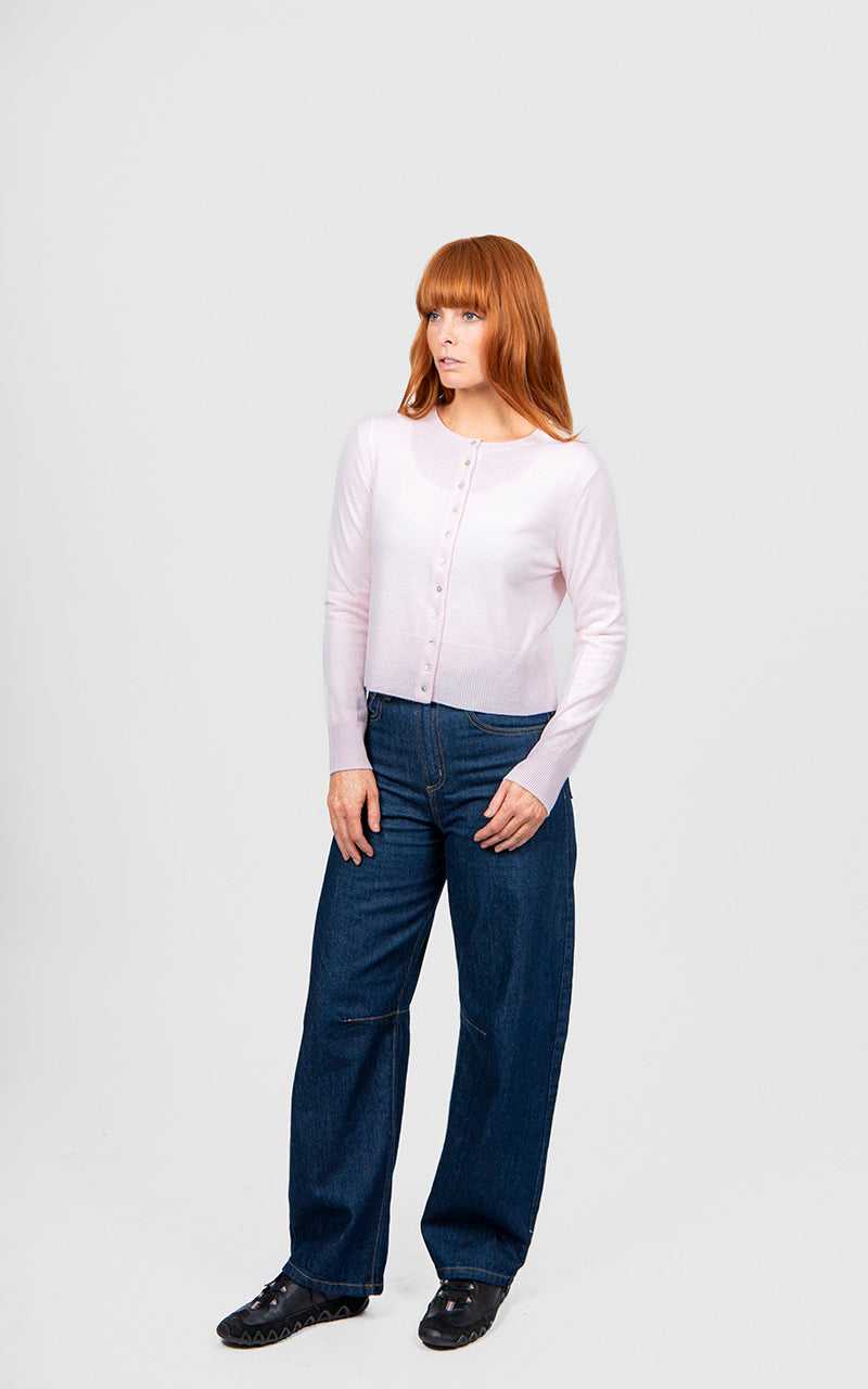 Marnie Cropped Cardi | Pale Pink