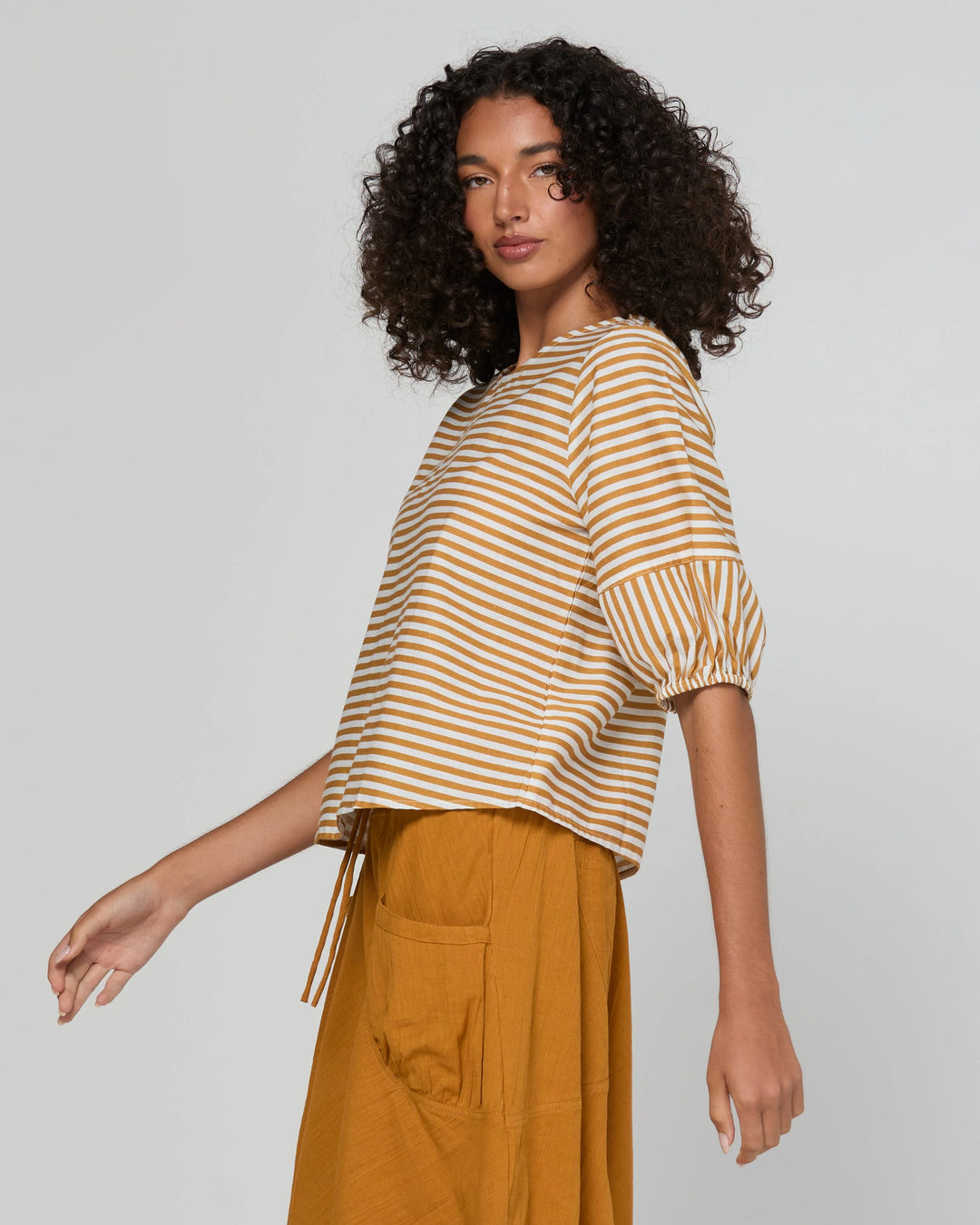 Ava Top | Mustard Stripe