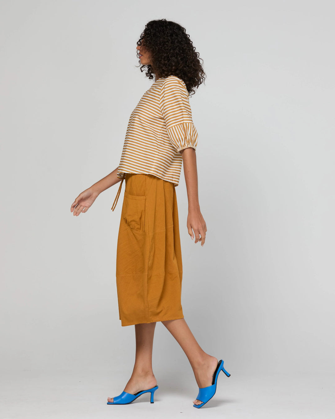Ava Top | Mustard Stripe