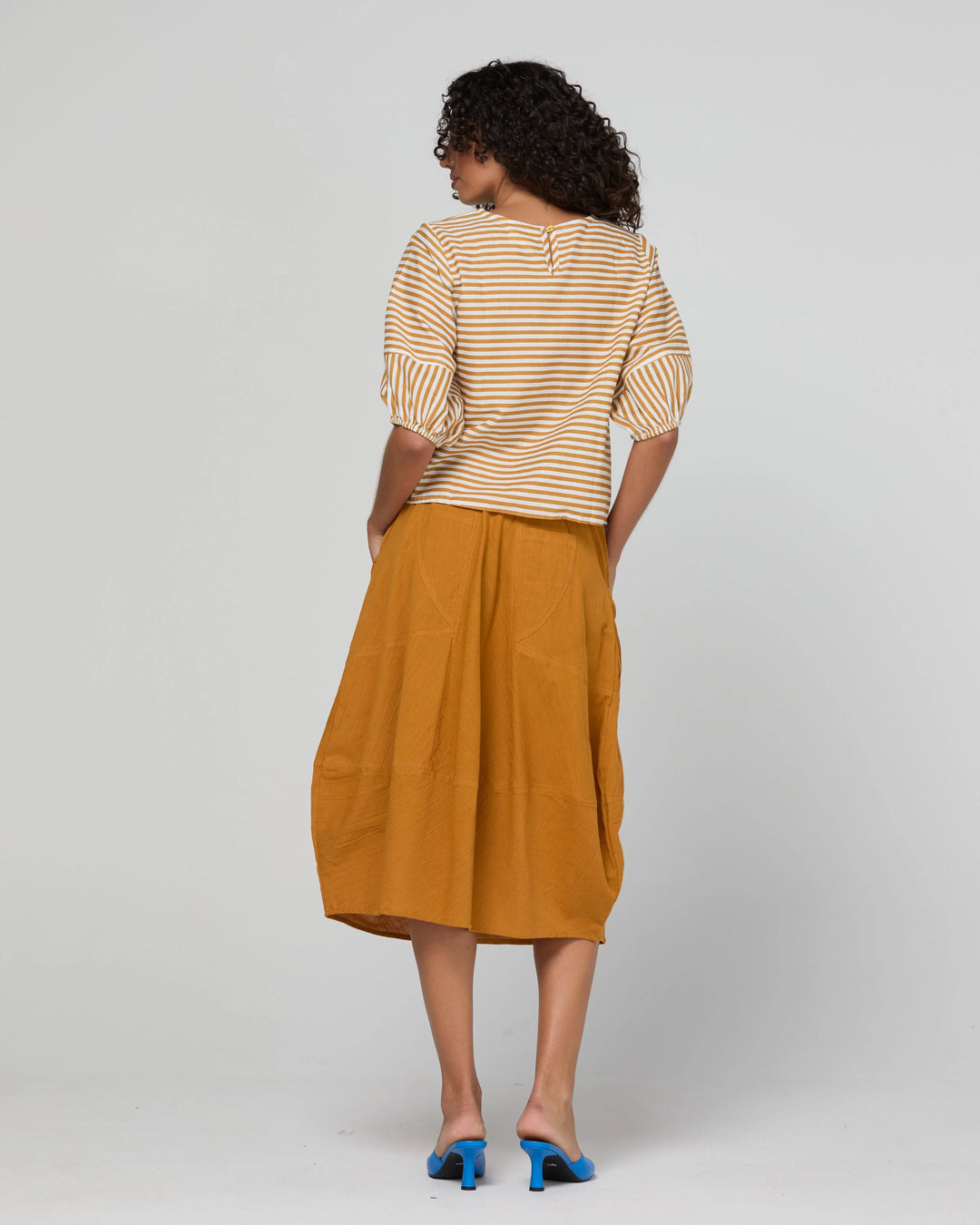 Ava Top | Mustard Stripe