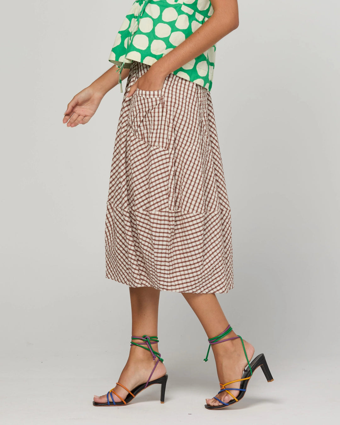 Guru Skirt | Cocoa Gingham