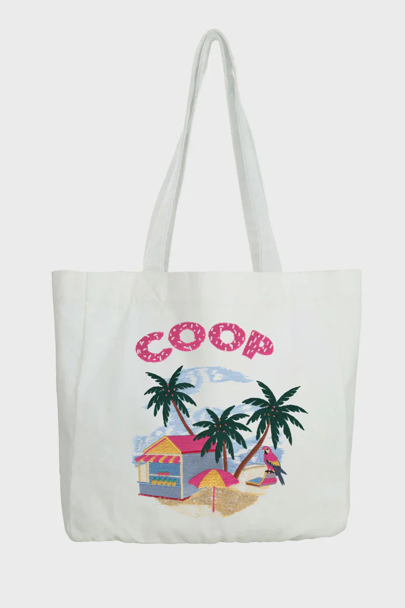 Bag To The Beach Bag | White & Pink
