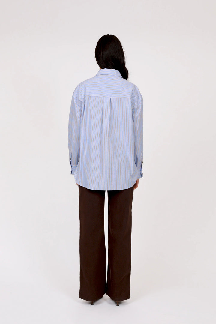 Benton Boyfriend Shirt | Blue Stripe