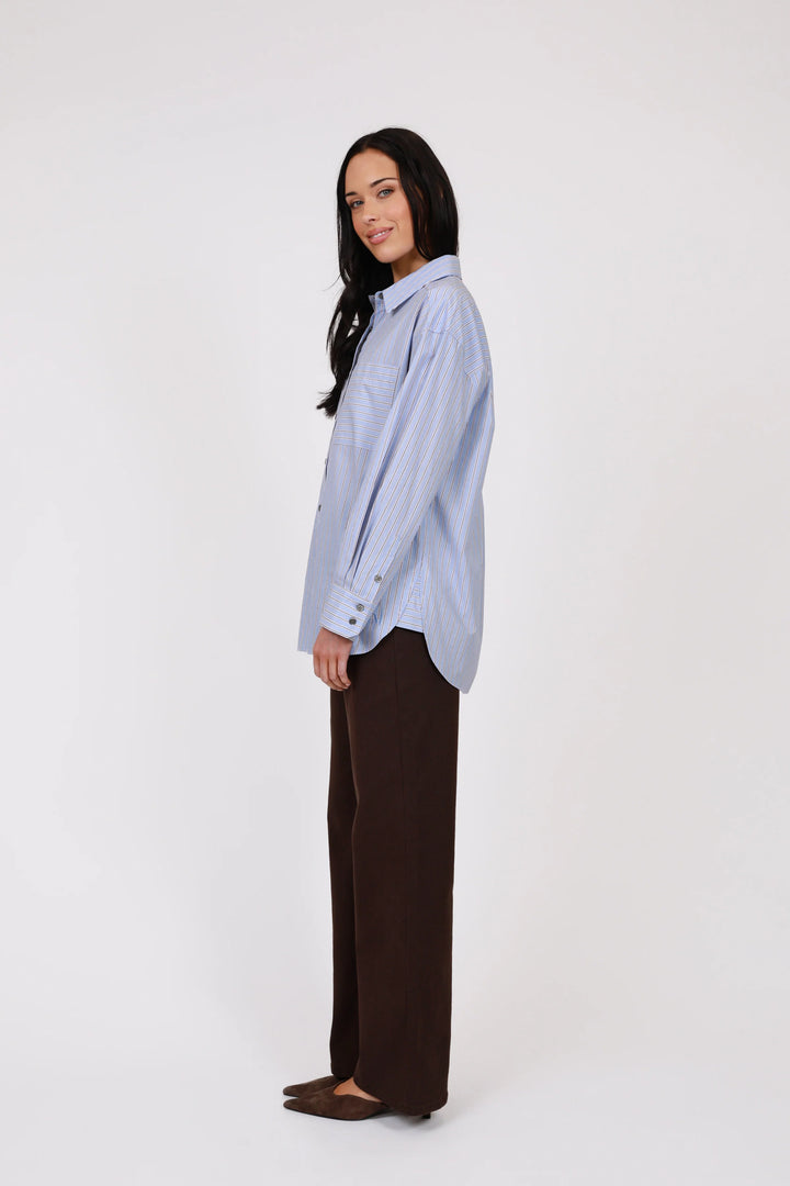 Benton Boyfriend Shirt | Blue Stripe