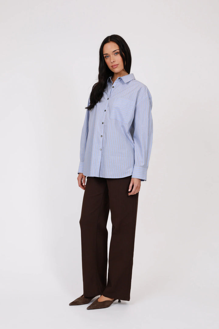 Benton Boyfriend Shirt | Blue Stripe