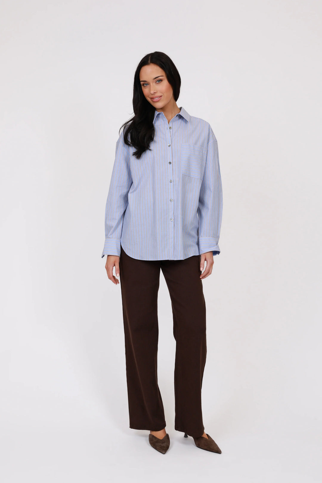 Benton Boyfriend Shirt | Blue Stripe