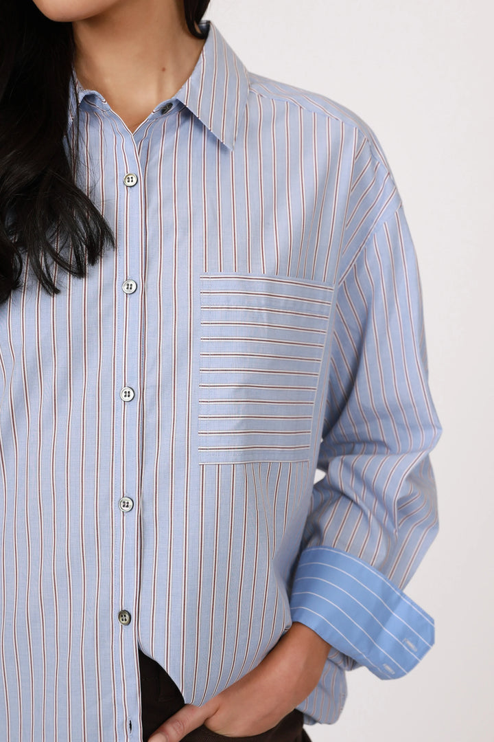 Benton Boyfriend Shirt | Blue Stripe