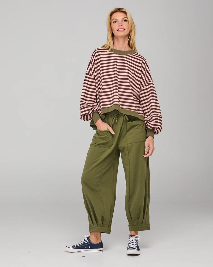 Guru Sweater | Dusty Pink Stripe