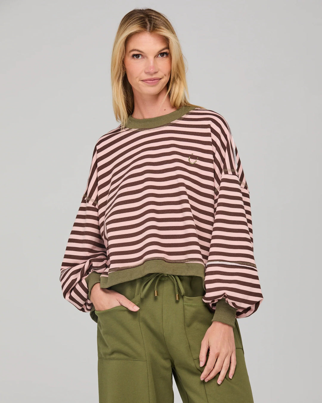 Guru Sweater | Dusty Pink Stripe