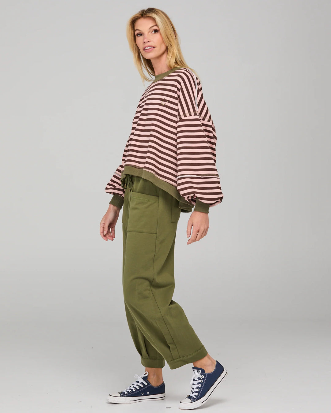 Guru Sweater | Dusty Pink Stripe