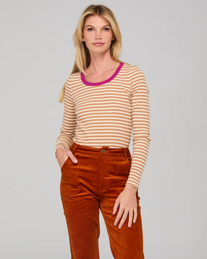 Bellissimo L/S Top | Camel/Cream